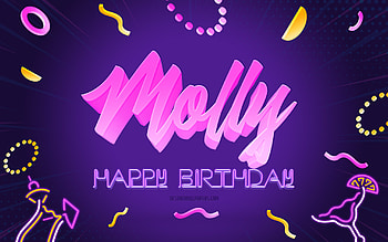 Happy Birtay Molly, , Purple Party Background, Molly, creative art, Happy Molly birtay, Molly name, Molly Birtay, Birtay Party Background HD wallpaper