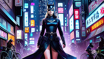 Batgirl In Tokyo, batgirl, superheroes, artist, artwork, digital-art, deviantart HD wallpaper
