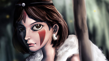 Princess Mononoke Anime, princess-mononoke, anime-girl, anime, warrior, artist, digital-art, artwork, artstation HD wallpaper