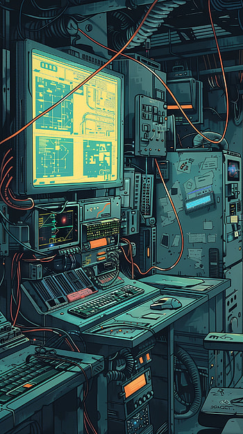 Cyber Control Room - Tech Themed, computer HD phone wallpaper