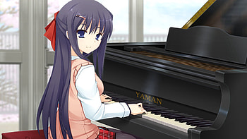 Anime, Piano, Girl, Game, Brunette, Grand Piano HD wallpaper