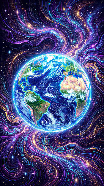 Cosmic Earth: Swirl Orbital Glow - Earth From Above: Galaxy Flow, Earth From Space, Planet HD phone wallpaper