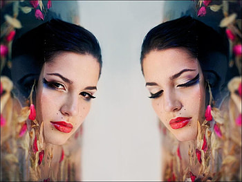 faces, two, twin, 3d, hop, red, face, lips HD wallpaper
