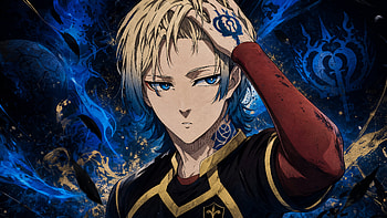 Miachael Kaiser: Blue Flame Knight / Azure Sentinel / Mystic Emissary, Anime Boy, Blue Eyes, Tattoo HD wallpaper