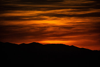 Sunset, Sky, Dark, Silhouette, Hill HD wallpaper