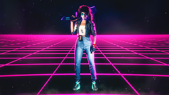 Synthwave Shooter Girl , synthwave, artist, artwork, digital-art HD wallpaper