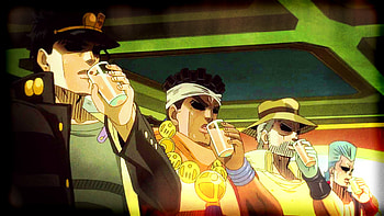 Anime - Jojo's Bizarre Adventure Jotaro Kujo Joseph Joestar Muhammad Avdol Jean Pierre Polnareff HD wallpaper