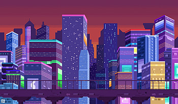 Buildings Pixel Art Cityscape , pixel, buildings, artist, artwork, digital-art, deviantart HD wallpaper