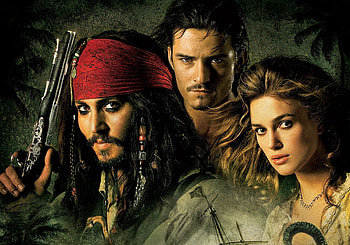 Orlando Bloom, Curse of the Black Pearl, Pirates of the Caribbean, Johnny Depp HD wallpaper