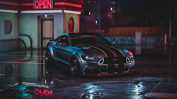 Ford Mustang, Ford Mustang GT, Neon harmony HD wallpaper