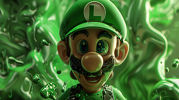 Luigi in Vibrant Ultra, Luigi, cartoon, green, Nintendo HD wallpaper