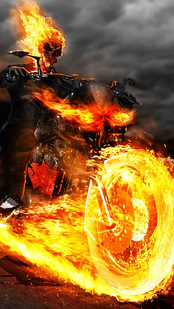 Ghost Rider, resolution, Intense energy, Sunlit background HD phone wallpaper