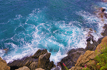 Nature, Stones, Sea, Rocks, View From Above, Coast, Surf HD wallpaper