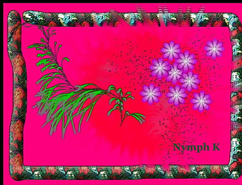 A few flowers, flowers, leave, abstract, pink background HD wallpaper