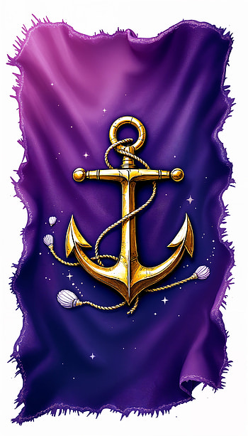 Golden Anchor: A Nautical , gold, purple, illustration HD phone wallpaper