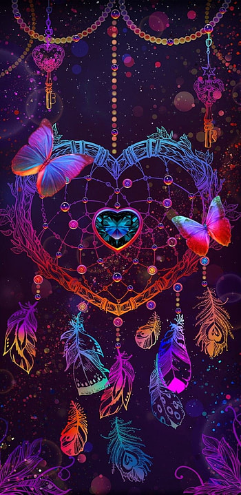 Heart catcher, art, pink HD phone wallpaper