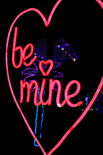 Words, Neon, Inscription, Heart HD phone wallpaper