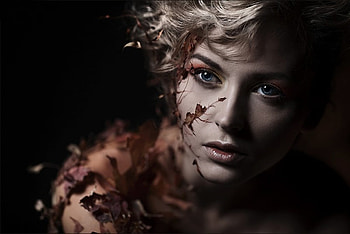 Woman In autumn Leaves, autumn, leaves, , woman HD wallpaper