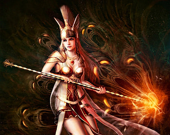 Spectralist, mariowibisono, girl, orange, dark, woman, fantasy, light, magical, luminos HD wallpaper