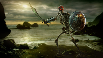Spinal, Killer Instinct character, Game art, Bone-chilling aesthetics HD wallpaper