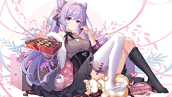 Light Purple Hair Keqing Genshin Impact HD wallpaper