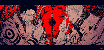Jujutsu Kaisen Gojo vs Sukuna, Anime, Jujutsu Kaisen, Satoru Gojo, Sukuna (Jujutsu Kaisen), Gojo Vs Sukuna HD wallpaper