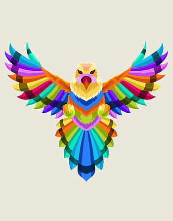 Geometric Animal, Flying eagle logo, Dynamic and powerful visuals HD phone wallpaper