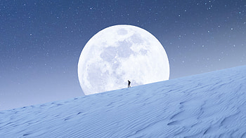 Frosty Moonwalk, moon, manipulation, artist, artwork, digital-art HD wallpaper