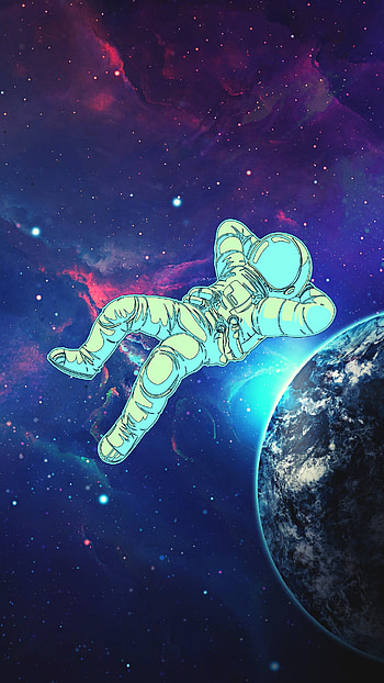 Space Case, astronaut, art, gravity, earth, galaxy HD phone wallpaper