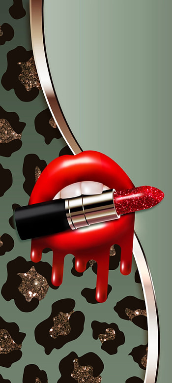 Glitter Leopard Lips, automotive lighting, red, Sega Green, Luxury, Curve, Premium, Metal, Golden HD phone wallpaper