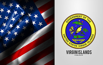 Seal of Virgin Islands, USA Flag, Virgin Islands emblem, Virgin Islands coat of arms, Virgin Islands badge, American flag, Virgin Islands, USA HD wallpaper