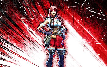 Fable, grunge art, Fortnite Battle Royale, Fortnite characters, Fable Skin, red abstract rays, Fortnite, Fable Fortnite HD wallpaper