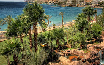 Eilat Coastline In Vivid Colors, colors, coastline HD wallpaper