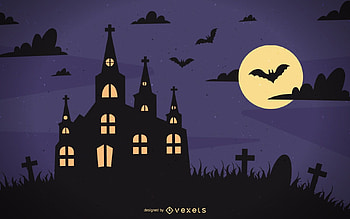 Halloween, purple, night, fantasy, vexels, mpon, vector, dark, house HD wallpaper