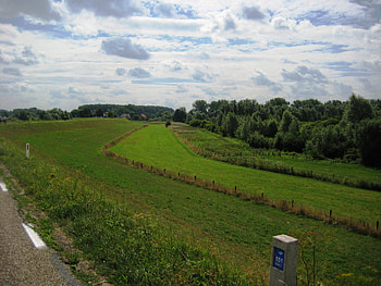 View from Dutch dike, landscape, nature, field, dike HD wallpaper