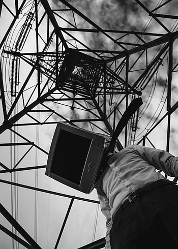 Miscellanea, Miscellaneous, Cable, Bw, Chb, Human, Person, Screen, Power Lines HD phone wallpaper