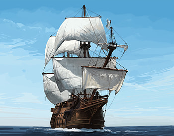 Art, Sea, Waves, Sails, Sail, Ship HD wallpaper