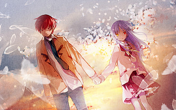 Angel Beats, couple, cute, anime HD wallpaper