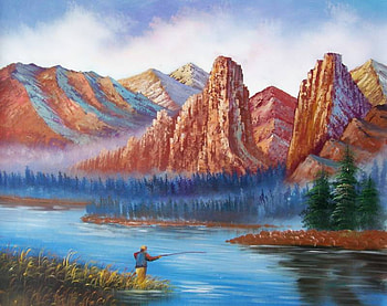 Do Not Disturb, fishing, man, quite, peace, serene, mountains, lake HD wallpaper