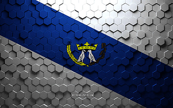 Flag of Ponta Grossa, honeycomb art, Ponta Grossa hexagons flag, Ponta Grossa 3d hexagons art, Ponta Grossa flag HD wallpaper