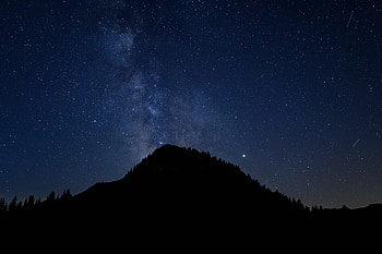 Silhouette, milky way, hill HD wallpaper
