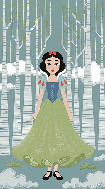 Enchanting Snow White , fairy tale, forest, illustration, character design HD phone wallpaper