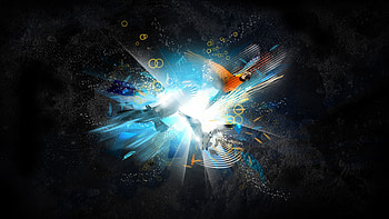 Abstract, Birds, Parrots, Shine, Light, Paints, Takeoff HD wallpaper