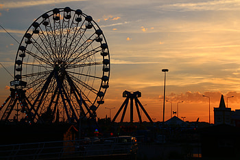 Cities, Night, City, Ferris Wheel, Attraction HD wallpaper