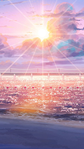 Anime Scenery, Sea, Summer Background HD phone wallpaper