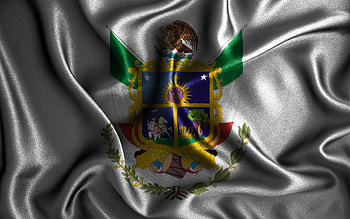 Queretaro flag, , silk wavy flags, mexican states, Day of Queretaro, fabric flags, Flag of Queretaro, 3D art, Queretaro, North America, States of Mexico, Queretaro 3D flag, Mexico HD wallpaper