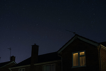 Night, Dark, Starry Sky, Window HD wallpaper