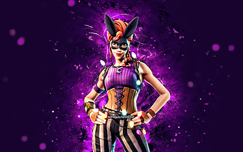 Bunnymoon, , violet neon lights, Fortnite Battle Royale, Fortnite characters, Bunnymoon Skin, Fortnite, Bunnymoon Fortnite HD wallpaper