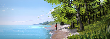Art, Coast, Girl, Loneliness, Lonely, Alone HD wallpaper