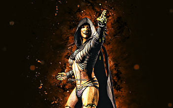 DVorah, , brown neon lights, Mortal Kombat Mobile, fighting games, MK Mobile, creative, Mortal Kombat, DVorah Mortal Kombat HD wallpaper
